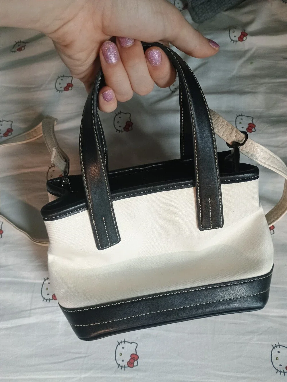 Nine West Classic Two-Tone Black and White Mini Purse Bag(Free With Bundles)
